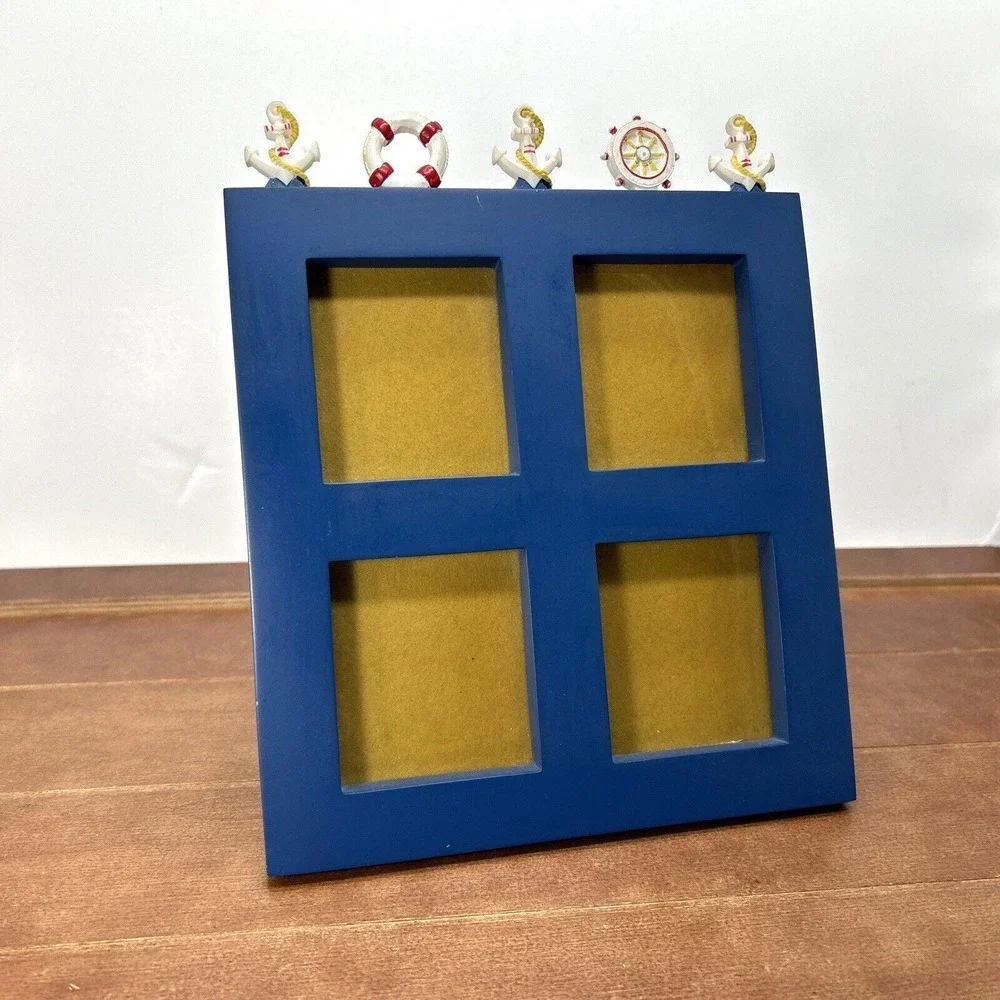 Nautical Blue Wood Window Shaped 2.5